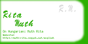 rita muth business card